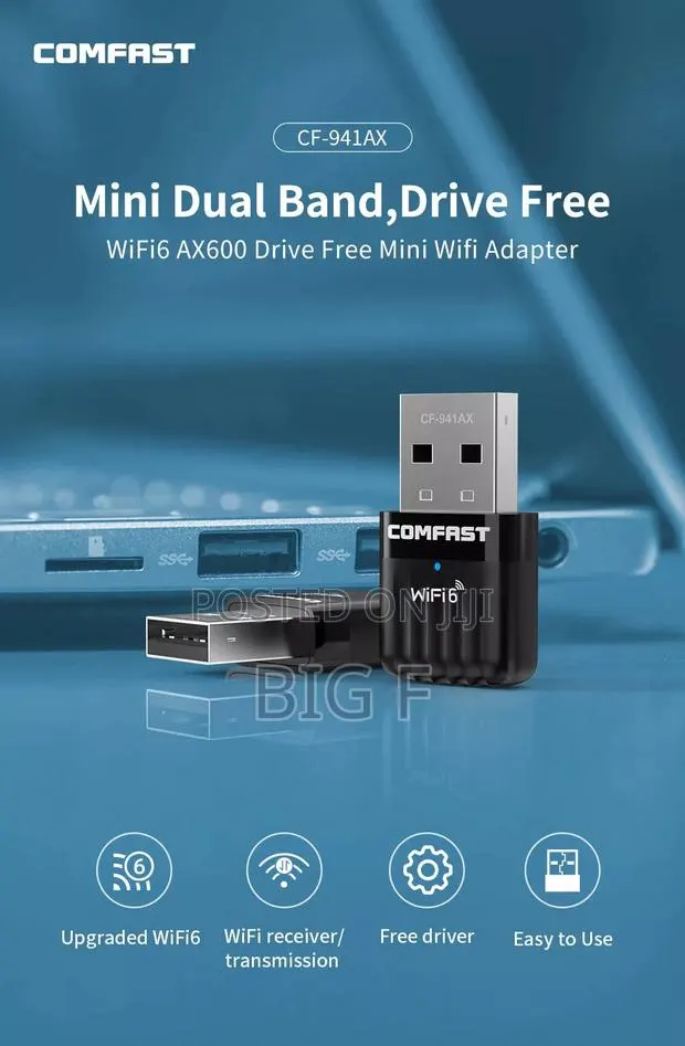 Comfast Ax 600 600mbps Dual Band USB Wifi6 Adapter - USB Wifi Dongle