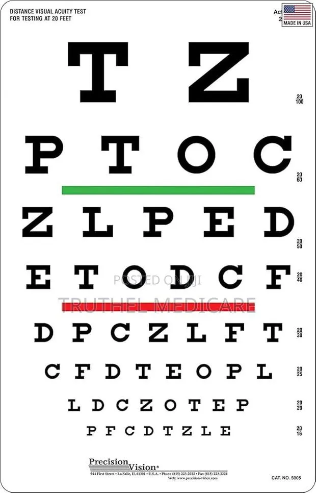 Snellen Acuity Eye Chart(Alphabets/Numbers) · Photo 1