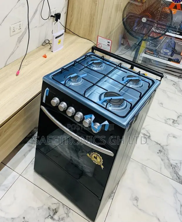 Secure Good Black (50x50) Glass Lid 4 Gas Volcano Oven Cooker · Photo 1