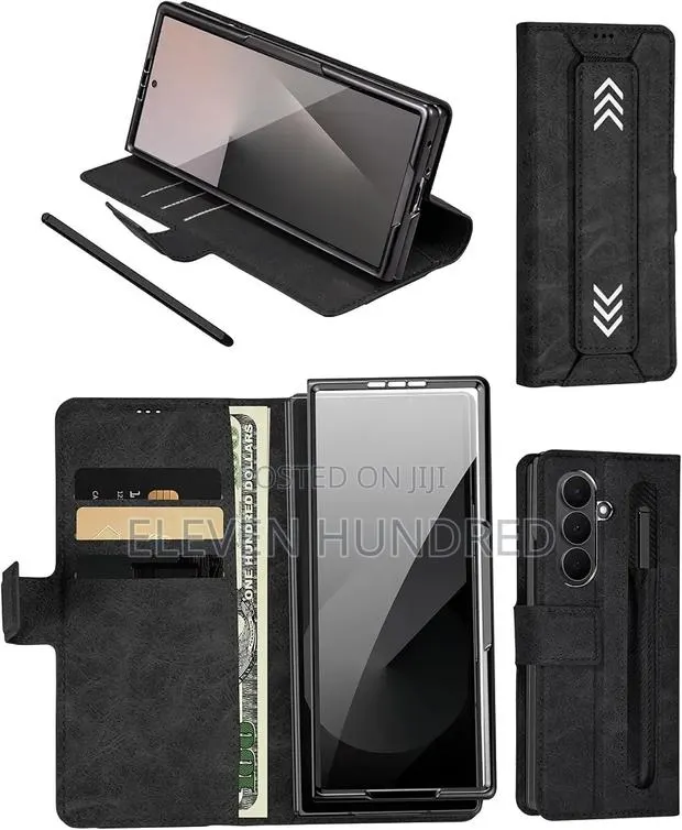 Samsung Galaxy Fold 6 Case Leather With Screen Protector