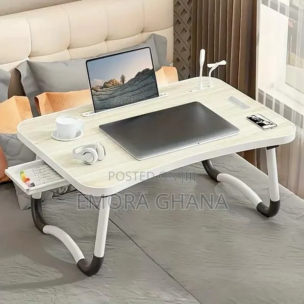 Foldable Laptop & Bed Table With Drawer, USB and Fan · Photo 1