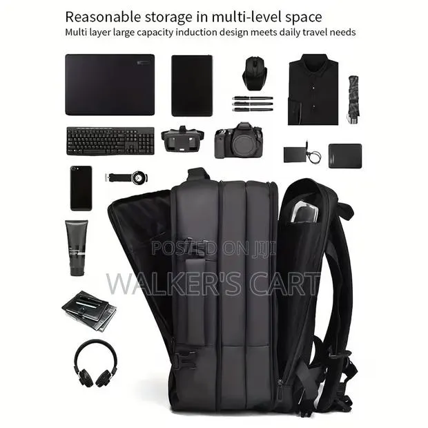 Expandable Travel Backpack – Multi-Pocket Business & Student Backpack