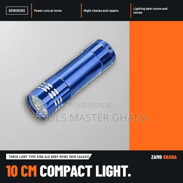 Torch Light Type 5108 Alu Body 9Pins 10Cm (Aaax3) - H · Photo 1