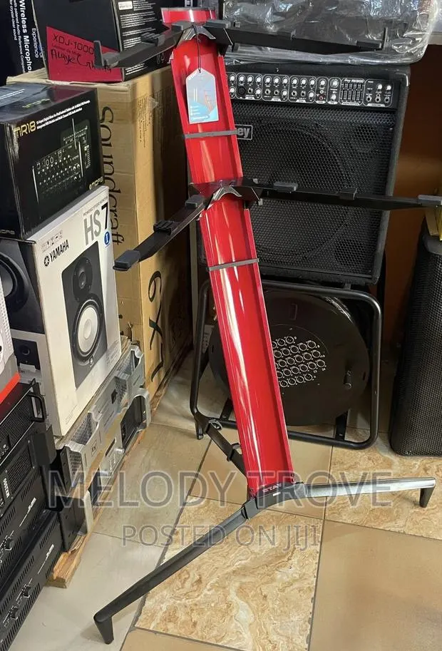 Stay Music Tower 1300/02 Double Keyboard Stand -Red · Photo 1