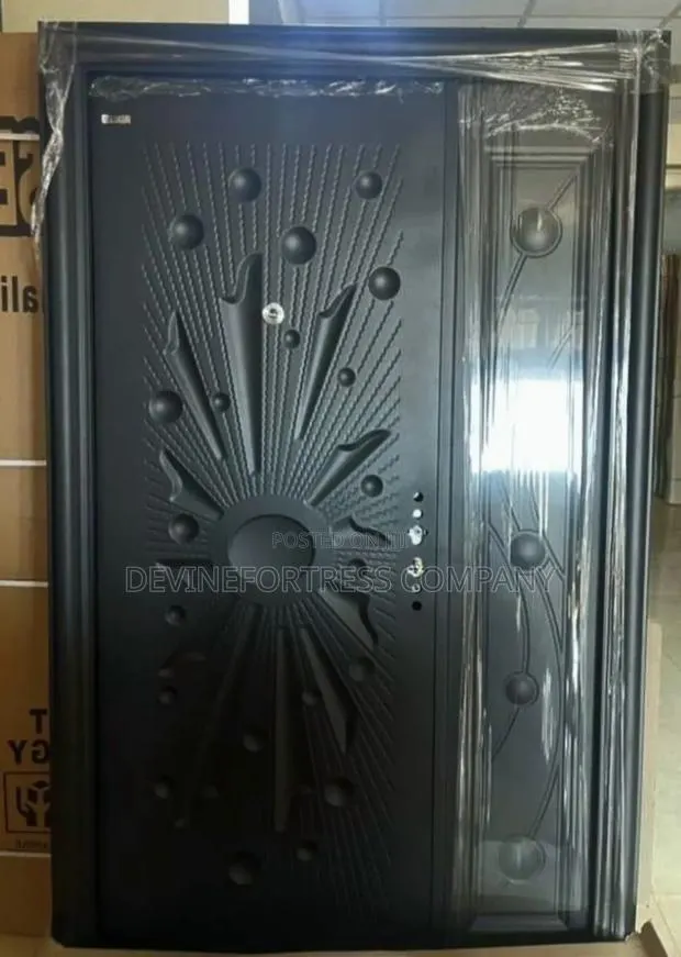 High Black Steel Sed Security Door One N Half // Black Star · Photo 1