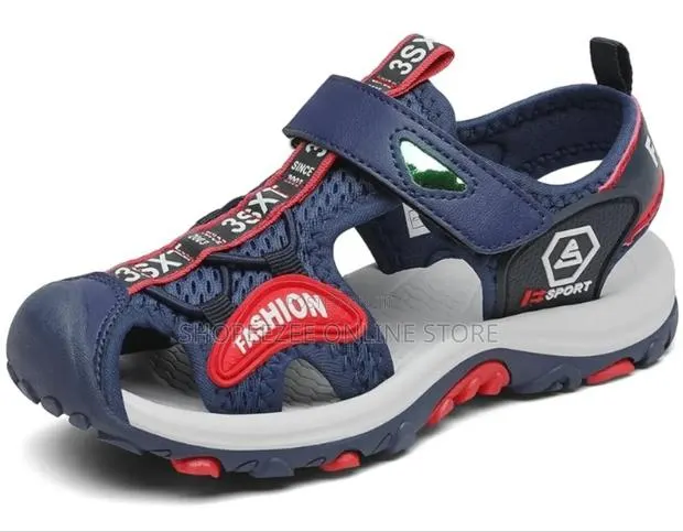 Size 31/ Blue/Red Saguaro Children's Summer Sandals/Velcro Kids Shoes · Photo 1