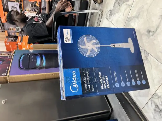 Order Authentic Midea 18” Rechargeable Fan With Led Light. · Photo 1
