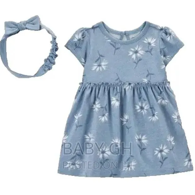 Carter's Girl's Blue Floral Sunsuit Headband Set(2PC) · Photo 1