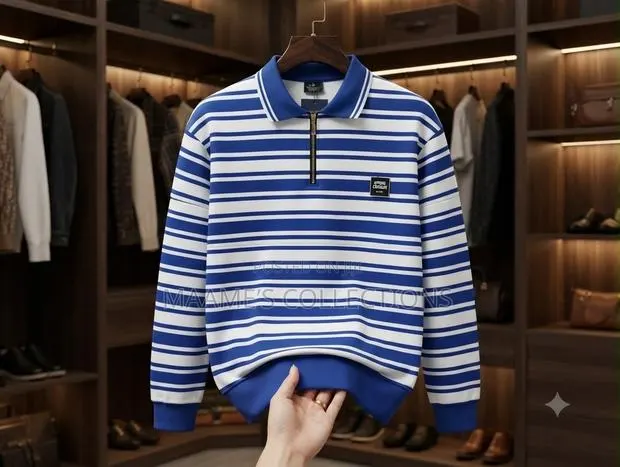 Proman Men's Striped Long-Sleeve Polo Shirt · Photo 1