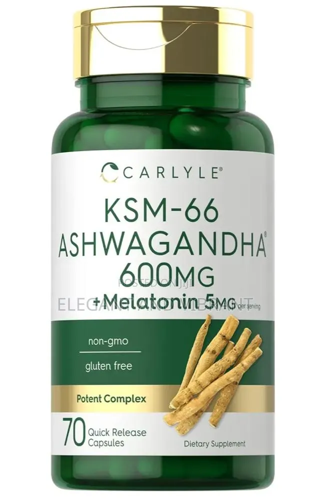 KSM-66 Ashwagandha Capsules 600mg | 70 Count | With Melatonin 5mg · Photo 1