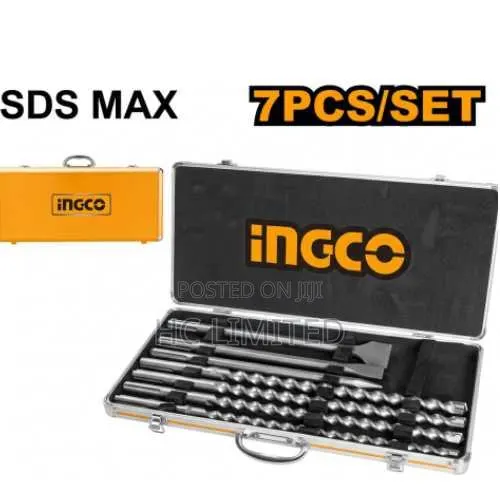 Ingco 7 PCS SDS Max Hammer Drill Bit and Chisel Set - Akd5075 · Photo 1