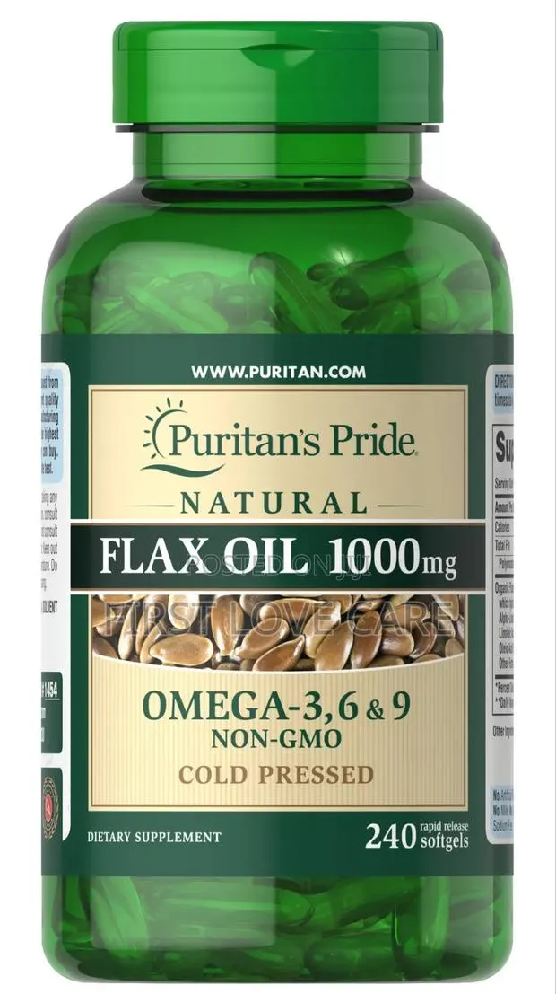 Puritan Pride Non-Gmo Natural Flax Oil 1000 Mg Description · Photo 1