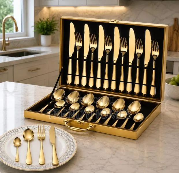 24 PCS Gold Cutlery Set · Photo 1