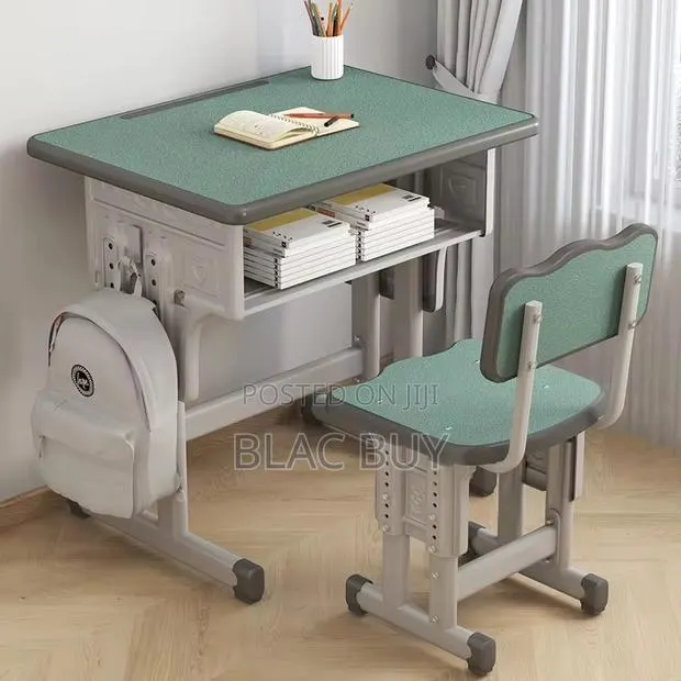 Adjustable Student Desk and Chair Set Metal Material for School · Photo 1