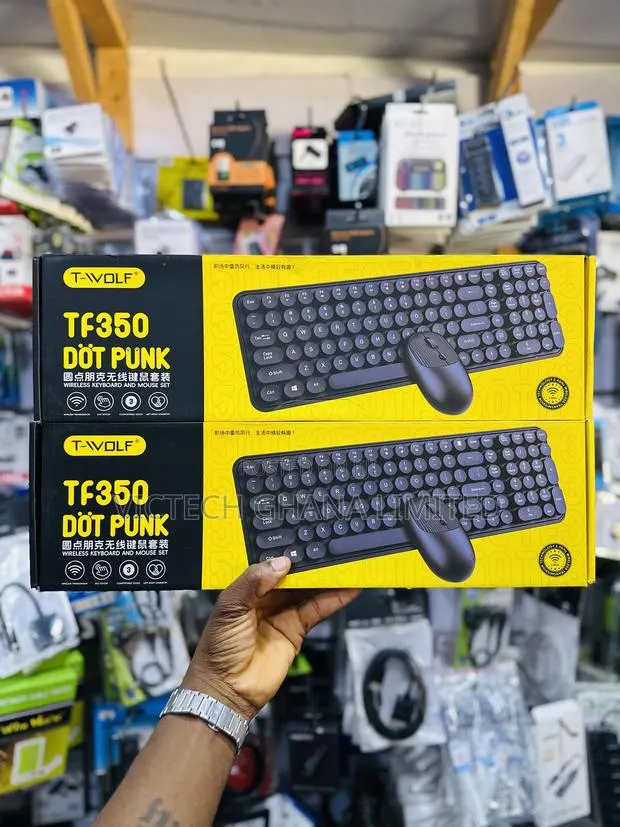 T-Wolf TF350 Dot Punk Wireless Keyboard and Mouse Set. · Photo 1