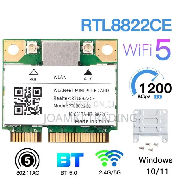 Dual Band Mini Pcie 1200mbps Wifi Card + Bluetooth 4 Laptops Win10/11 · Photo 1
