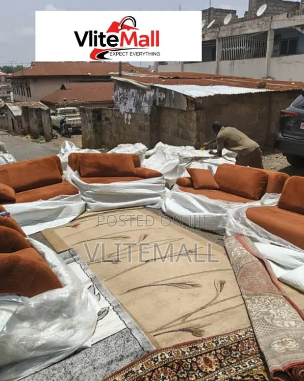 Newly Manufactured Brown Fabric Sofa Set, · Photo 1
