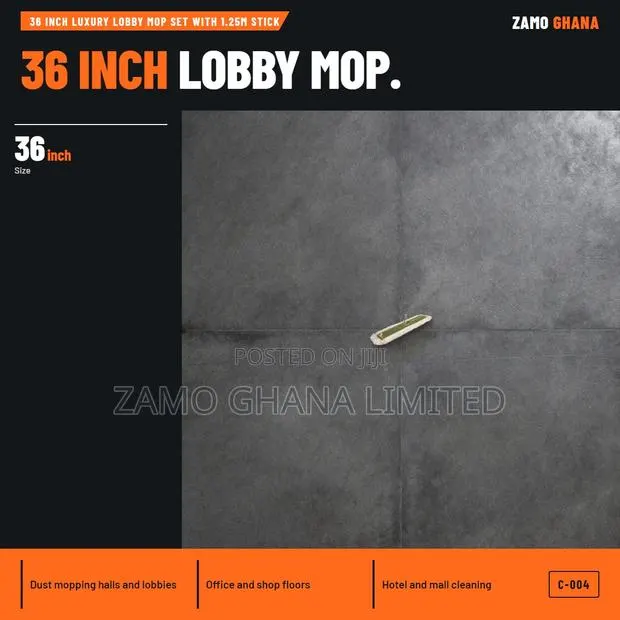 36 Inch Luxury Lobby Mop Set With 1.25M Stick - C-004 · Photo 1