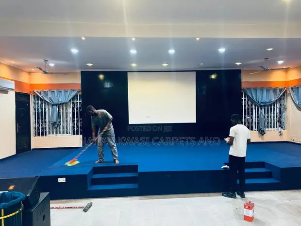 Industrial Blue Carpet for Pulpit · Photo 1