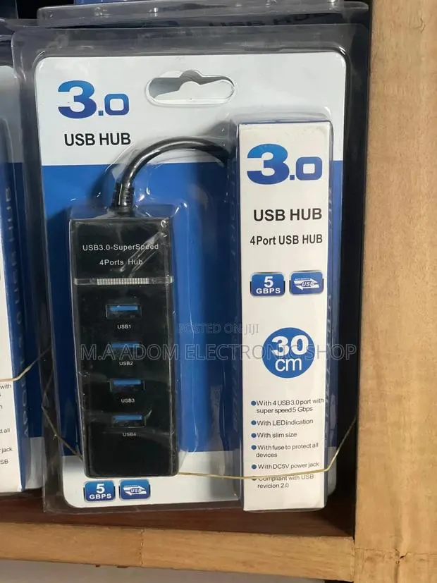 4-Port Usb 3.0 Hub, Slim Data Usb Hub · Photo 1
