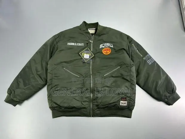 Green Winter Jacket Evisu Kamon Ma-1 Bomber Jacket In Green · Photo 1