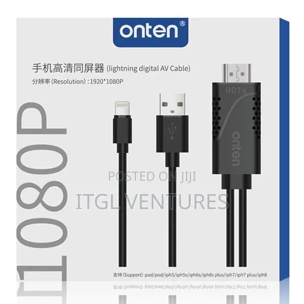 Onten Lightning to Hdmi 1080p Cable Adaptor Tv Digital Av · Photo 1