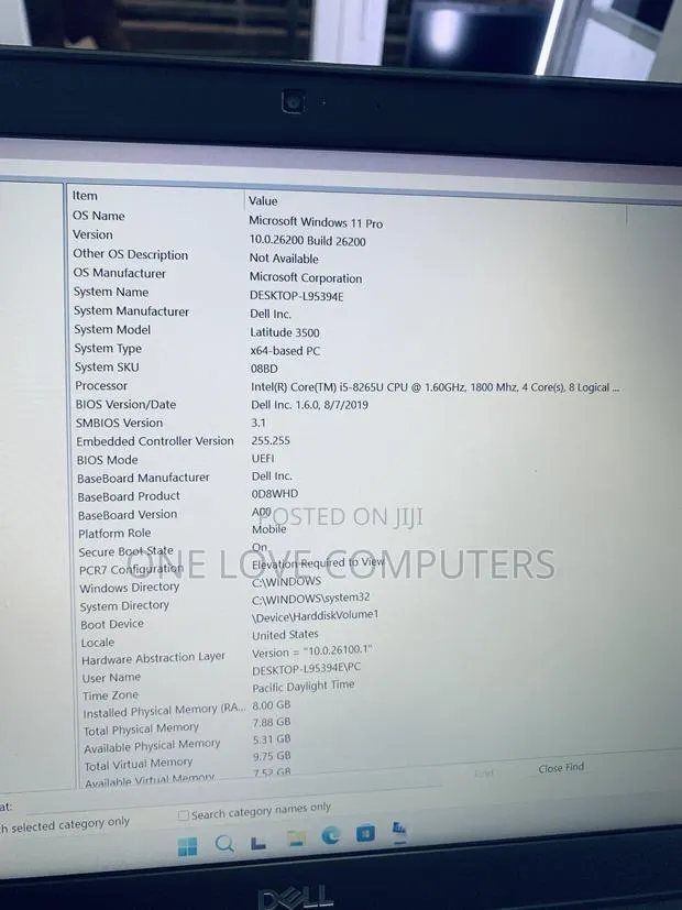 Laptop Dell Latitude 3500 8GB Intel Core i5 SSD 256GB · Photo 1