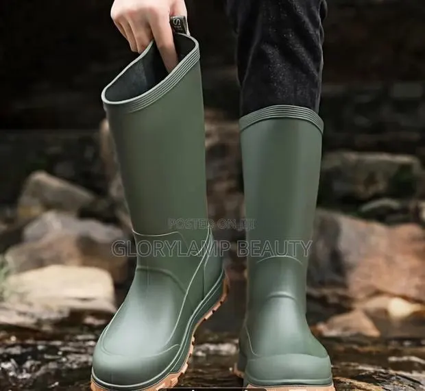 Waterproof Tall Rubber Rain Boots– High-Calf Non-Slip Mud & Work Boots · Photo 1
