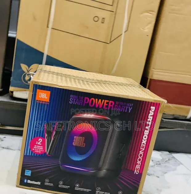 Perfect New < Encore 2 Mics Partybox Black JBL Speaker · Photo 1