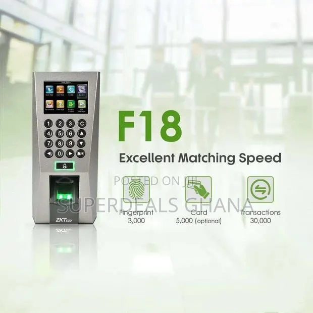 Zkteco F18 Fingerprint Access Controller , Time Attendance, Zk-f-18 · Photo 1