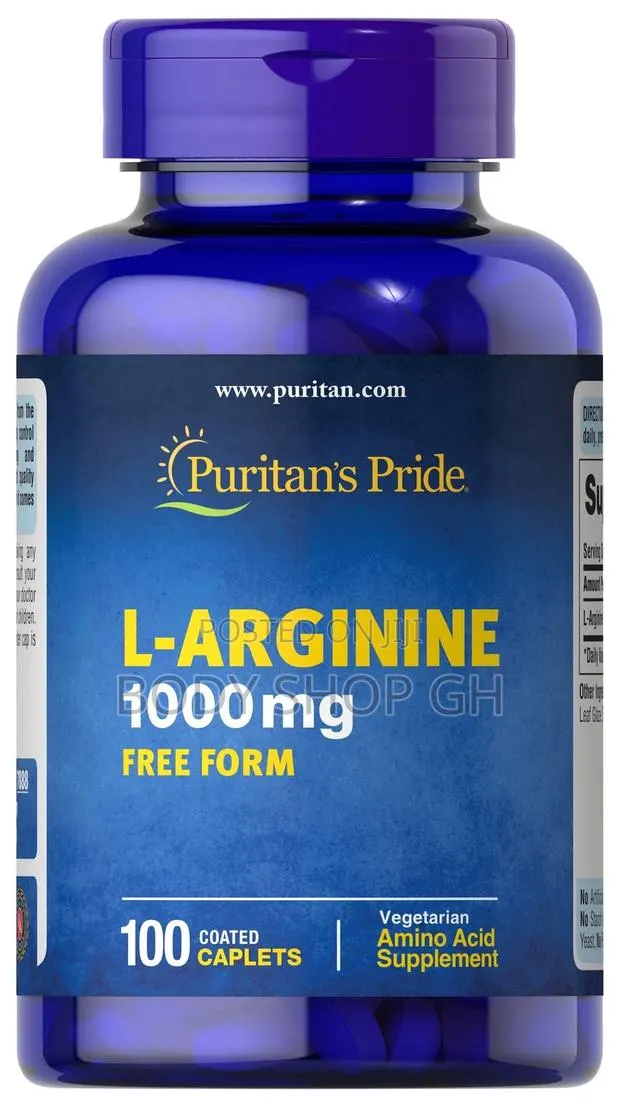 Natural Nitric Oxide Booster - L-Arginine [ 1000mg + 100 Capsules ] · Photo 1