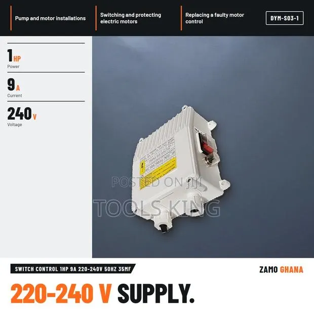Switch Control 1Hp 9A 220-240v 50Hz 35Mf - DYM-S03-1 · Photo 1