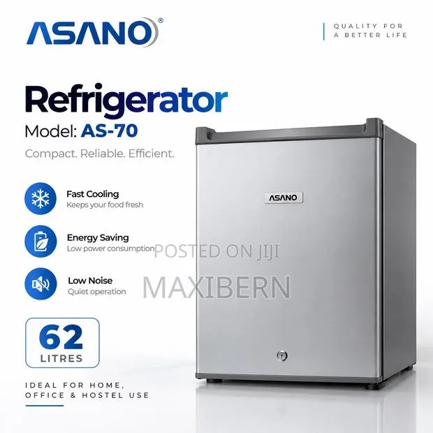 Asano AS-70 62L Mini Fridge With Freezer – Energy Saving · Photo 1