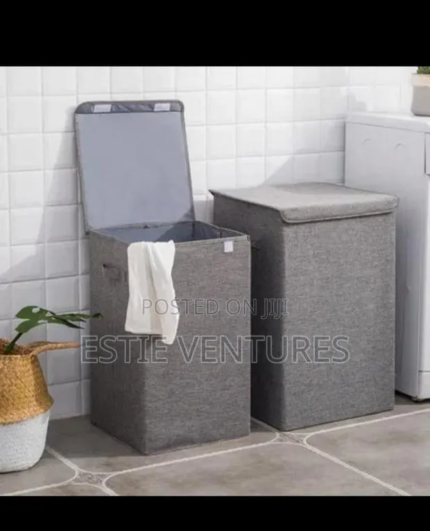 Foldable Gray Laundry Hamper · Photo 1