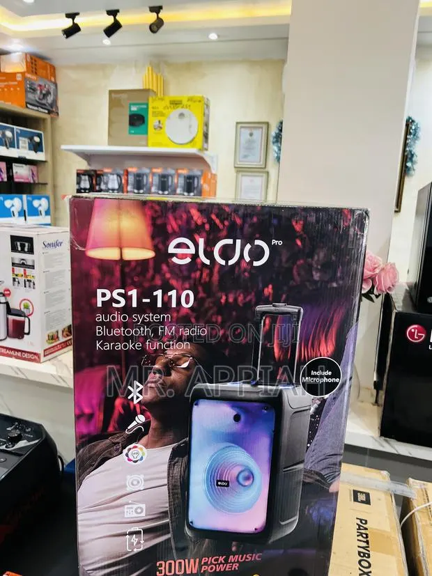 Get Ps1-110 Single 12" With Microphone 300w Karaoke Function(Black) · Photo 1