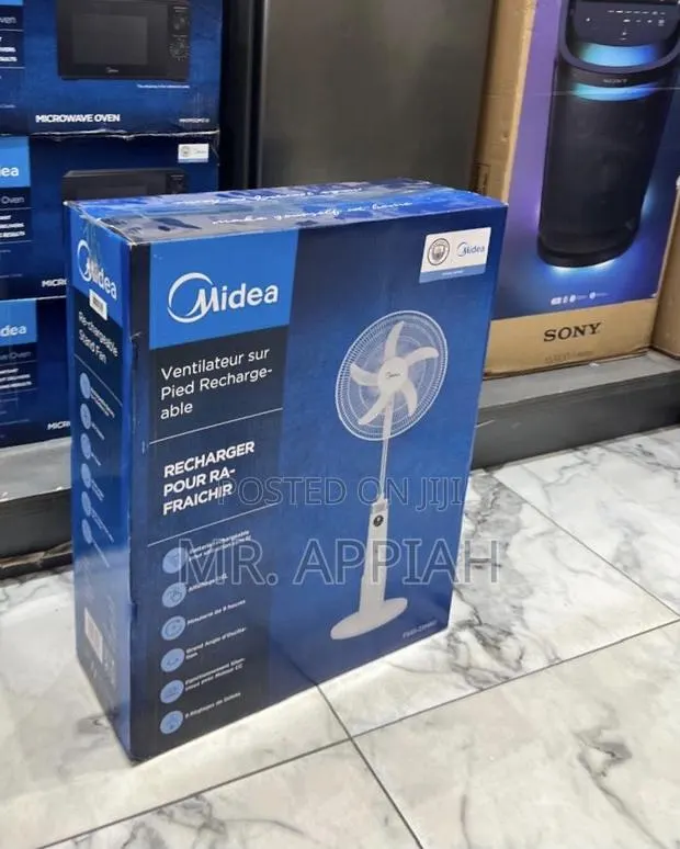 Super Affordable Midea 18” Rechargeable Standing Fan(Digital Remote) · Photo 1