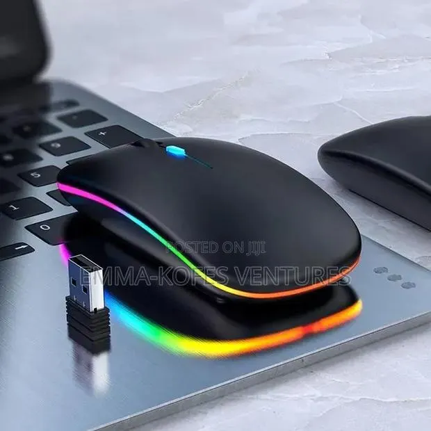 2.4g Rechargeable Ultra-Thin Wireless Mouse - Black · Photo 1