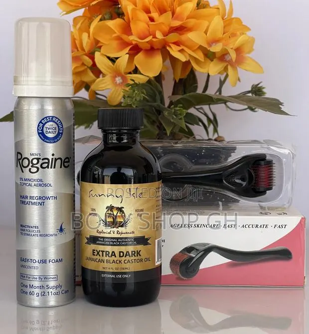 Rogaine + Castor Oil + Derma Roller for Beard and Hairline · Photo 1
