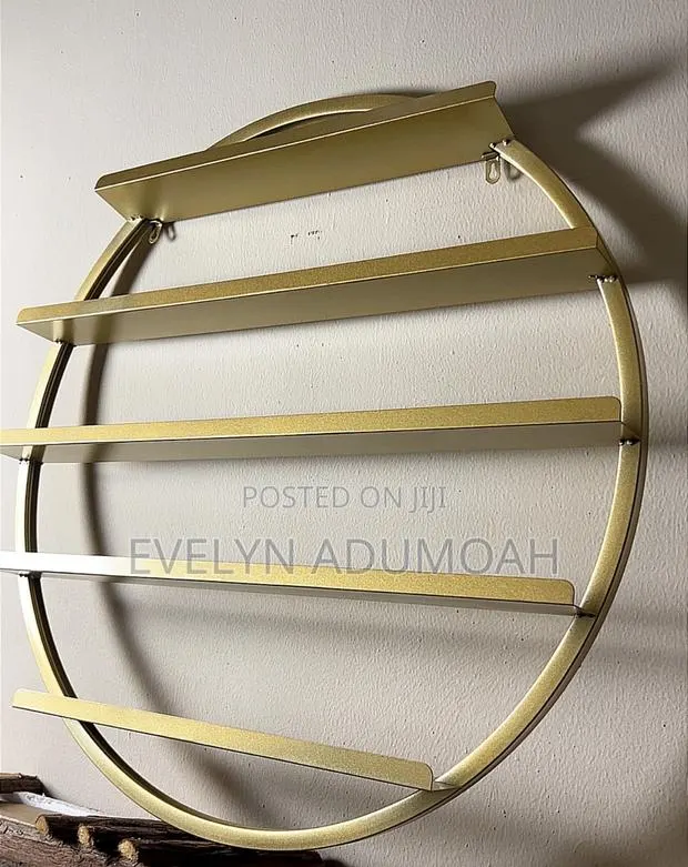 Gold Circular Wall Shelf / Nail Polish Display Rack · Photo 1