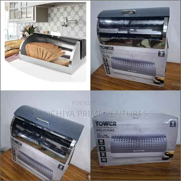 Tower Roll-Up Solitaire Grey Bread Bin Uk · Photo 1