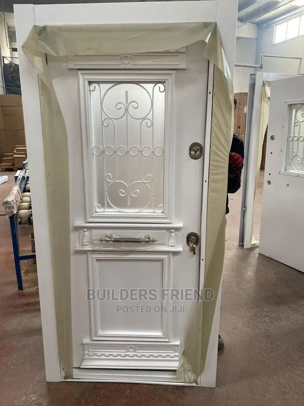 All White Burglarproof Glass Single Heavyduty Security Door · Photo 1