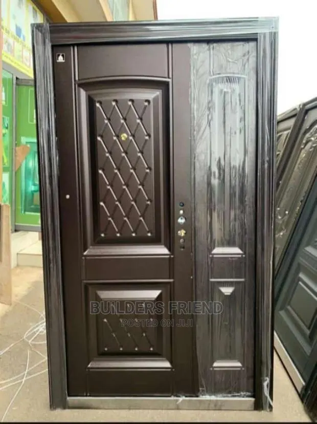 Standard Italian Coffee Brown One Half Security Door+Locks · Photo 1