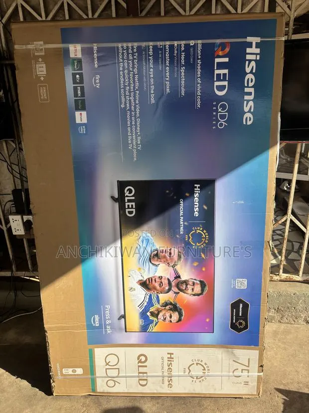 Brand New Inbox Hisense Qled 75 Inches Smart Vidaa Software TV · Photo 1