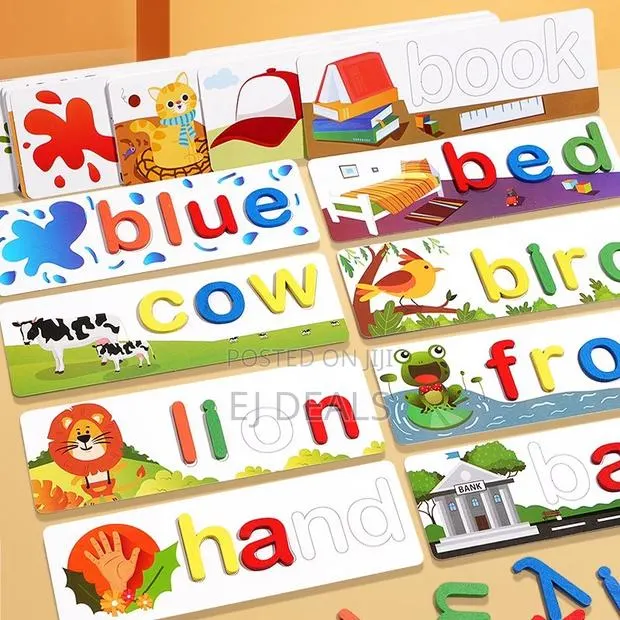 English Word Building Game 30 Double Sided Question Cards 52 Letters · Photo 1
