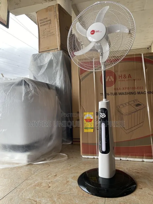 18" Rechargeable Standing Fan With Oscillation + Multiple Speeds · Photo 1