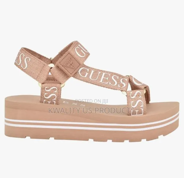 Guess Ladies Avin Logo Sandals - Size 38 · Photo 1