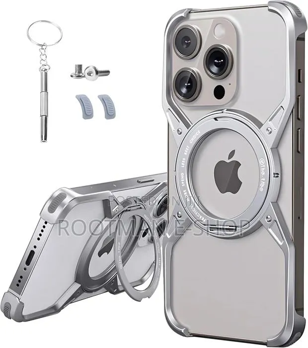 Frameless Magnetic Case for iPhone 14 -16 Pro Max With Stand · Photo 1