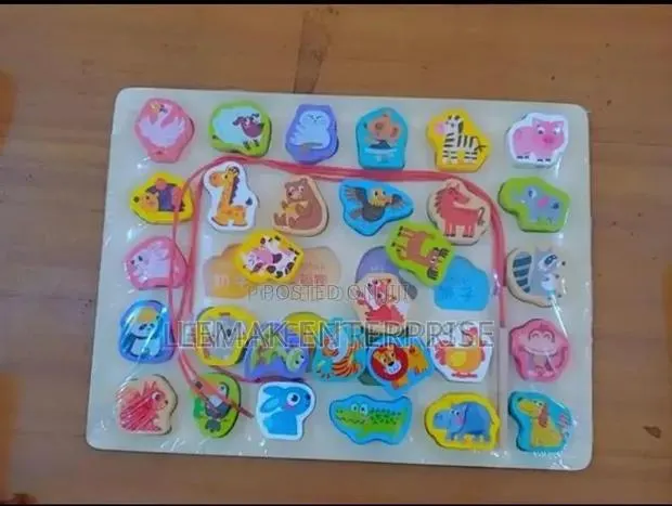 Toys Wood Animal Block Shapes Color Puzzle for Montessori Baby · Photo 1