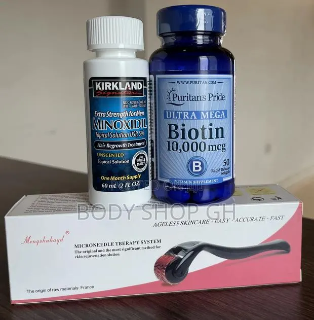 Kirkland Minoxidil + Derma Roller + Biotin - [ Beard + Hair] · Photo 1