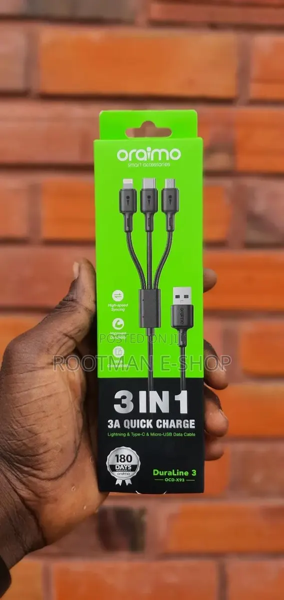 Oraimo Duraline 3 1.2m 3a Cable · Photo 1